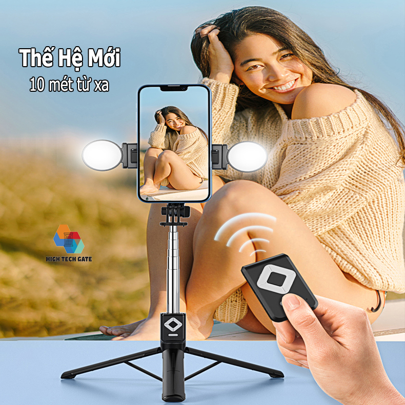 Gậy selfie CYKE B11S chụp ảnh, livestream quay video, có 2 đèn fill light, tự sướng du lịch, điều khiển từ xa 10 mét lướt tiktok, ứng dụng mạng xã hội, Hàng chính hãng