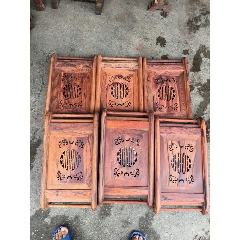 Khay trà chân cuốn gỗ cẩm hàng vân cực đẹp