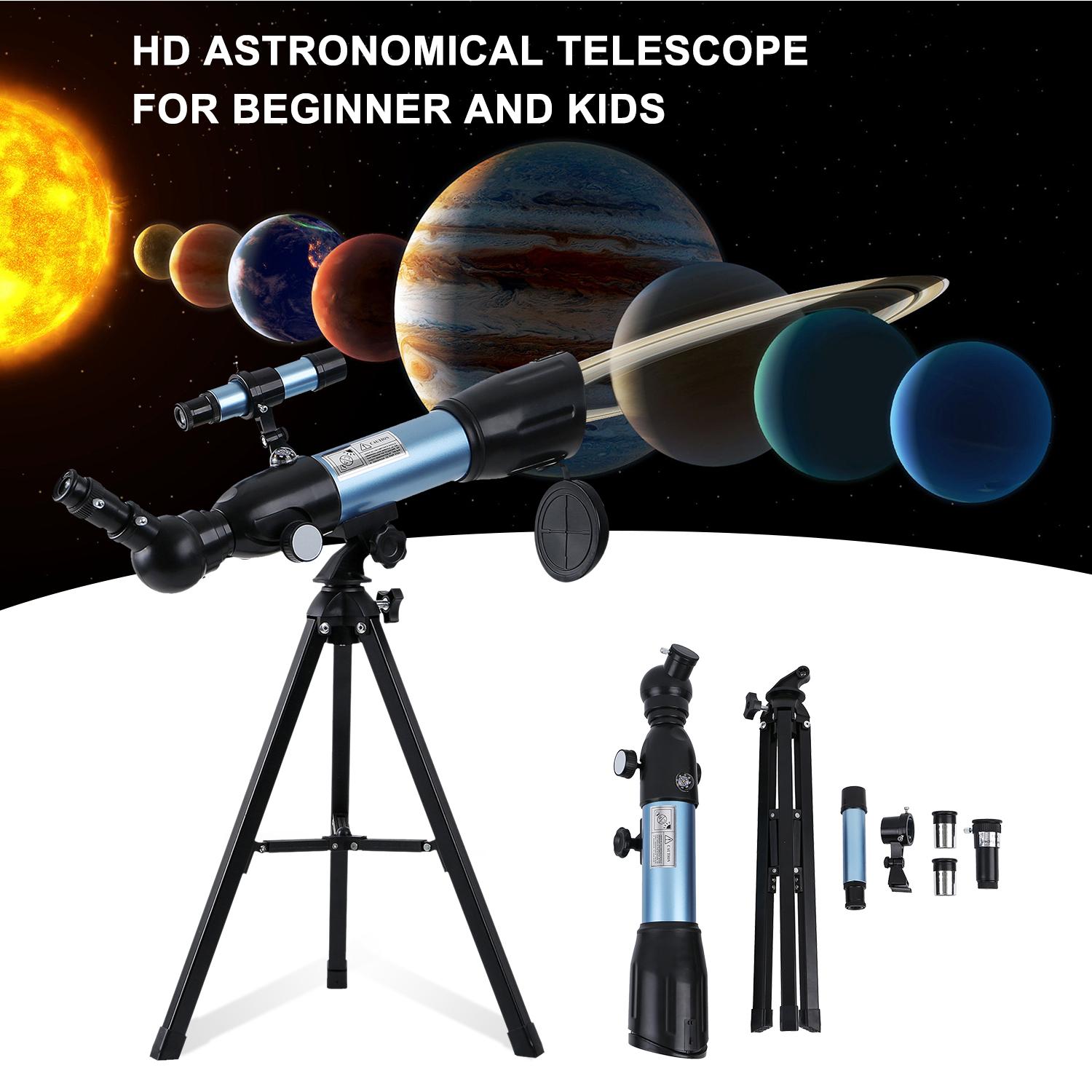 Astronomical Telescope 90X HD Monocular Telescope Refractor Spotting Scope Beginner Kids Telescope with 5×24 Finder