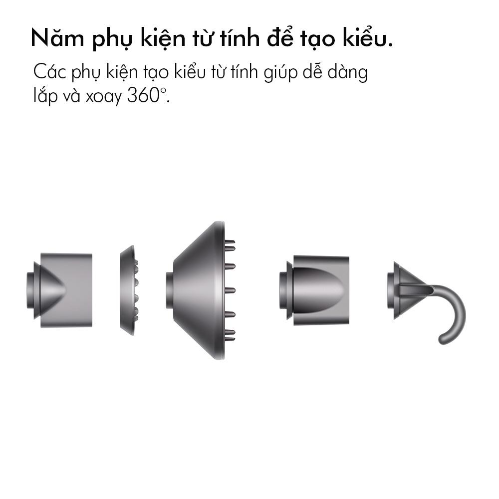 Máy Sấy Tóc Dyson Supersonic HD08, Hair Dryer HD08 (Nickel/Copper), Nhiều Đầu Giúp Tóc Xoăn Nhẹ, Bồng Bềnh, Nhập Hàn