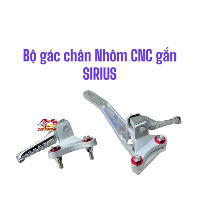 Gác chân malay V1, bát treo pô cnc lắp đặt SIRIUS kèm long đền đỏ và ốc Inox Phay Thái
