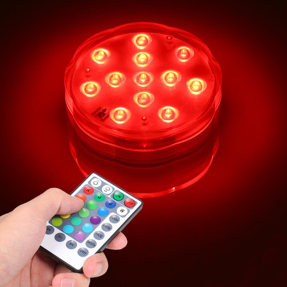 10 LED Submersible Light Underwater Waterproof Light Multicolor Aquarium Diving Light Remote  control Underwater Lamp