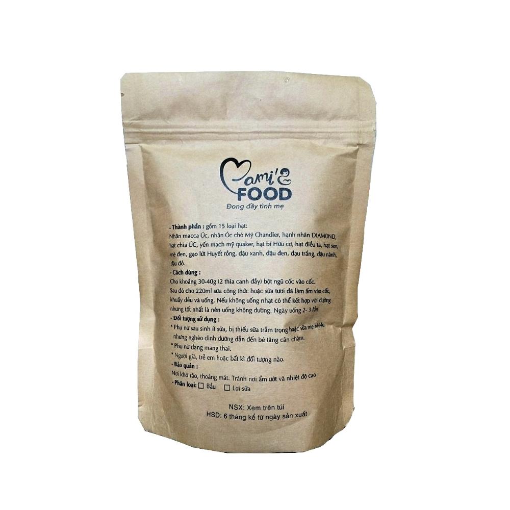 Ngũ Cốc Lợi Sữa Organic MamisFood  từ 15 Loại Hạt Cao Cấp Deluxe Grade loại 300g (Tách lẻ từ hộp 1000g)