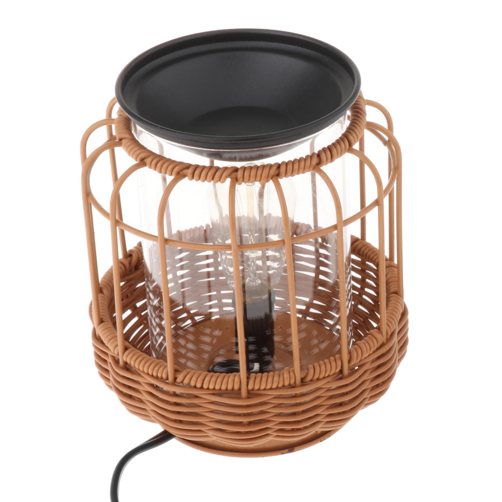 Metal Melt Warmer with Bulb Oil Burner Scented Melter Burner Night Light Melting Heater Essential Oil Warmer for Bedroom Home