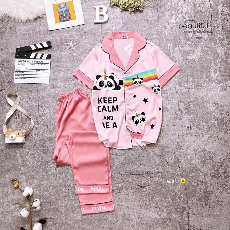 Freeship Bộ Mặc Nhà Pijama Lụa Latin Cao Cấp Mẫu Đẹp xinh Chất Vải mềm Mịn