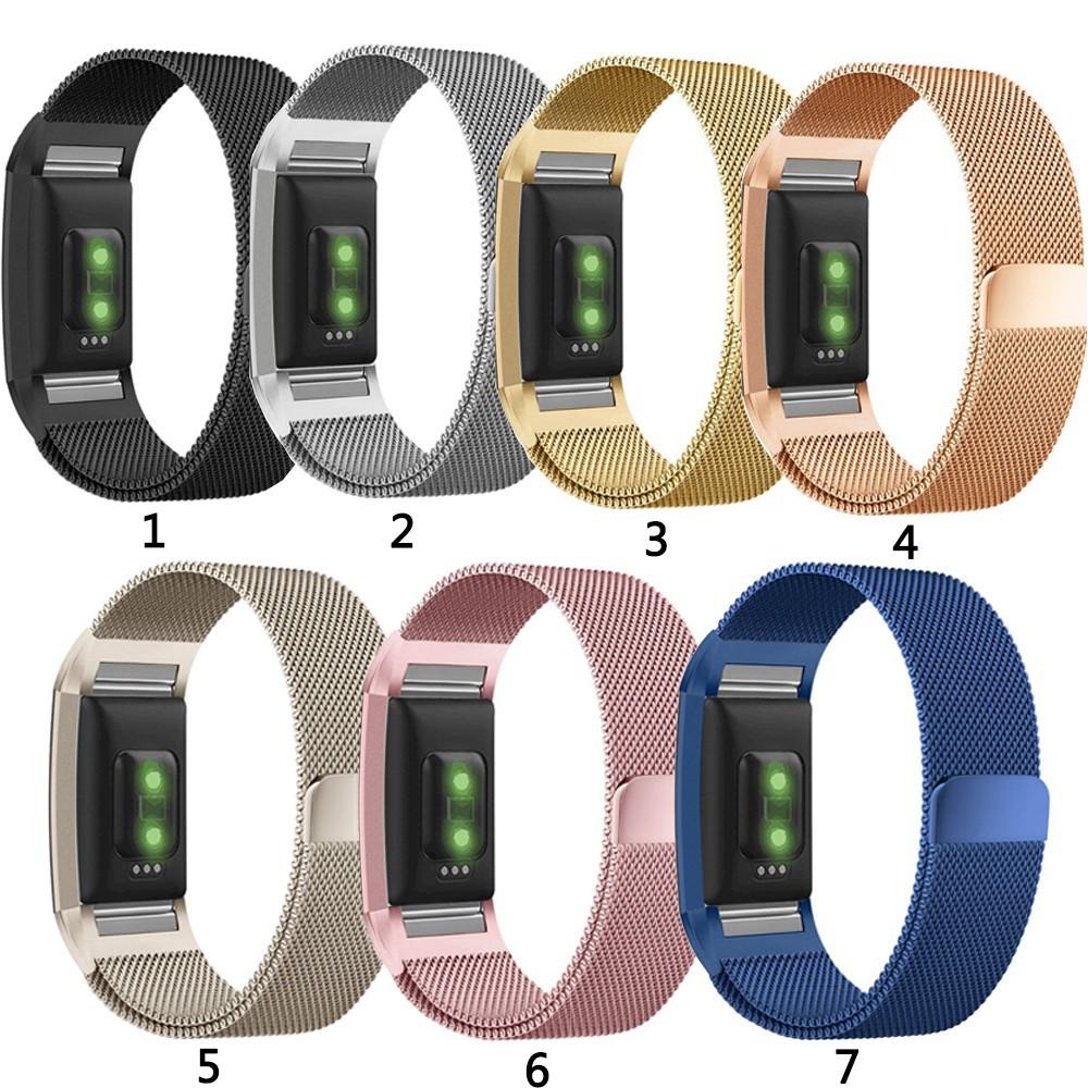 Dây đeo bằng thép không gỉ Milanese từ tính cho Fitbit Charge 2