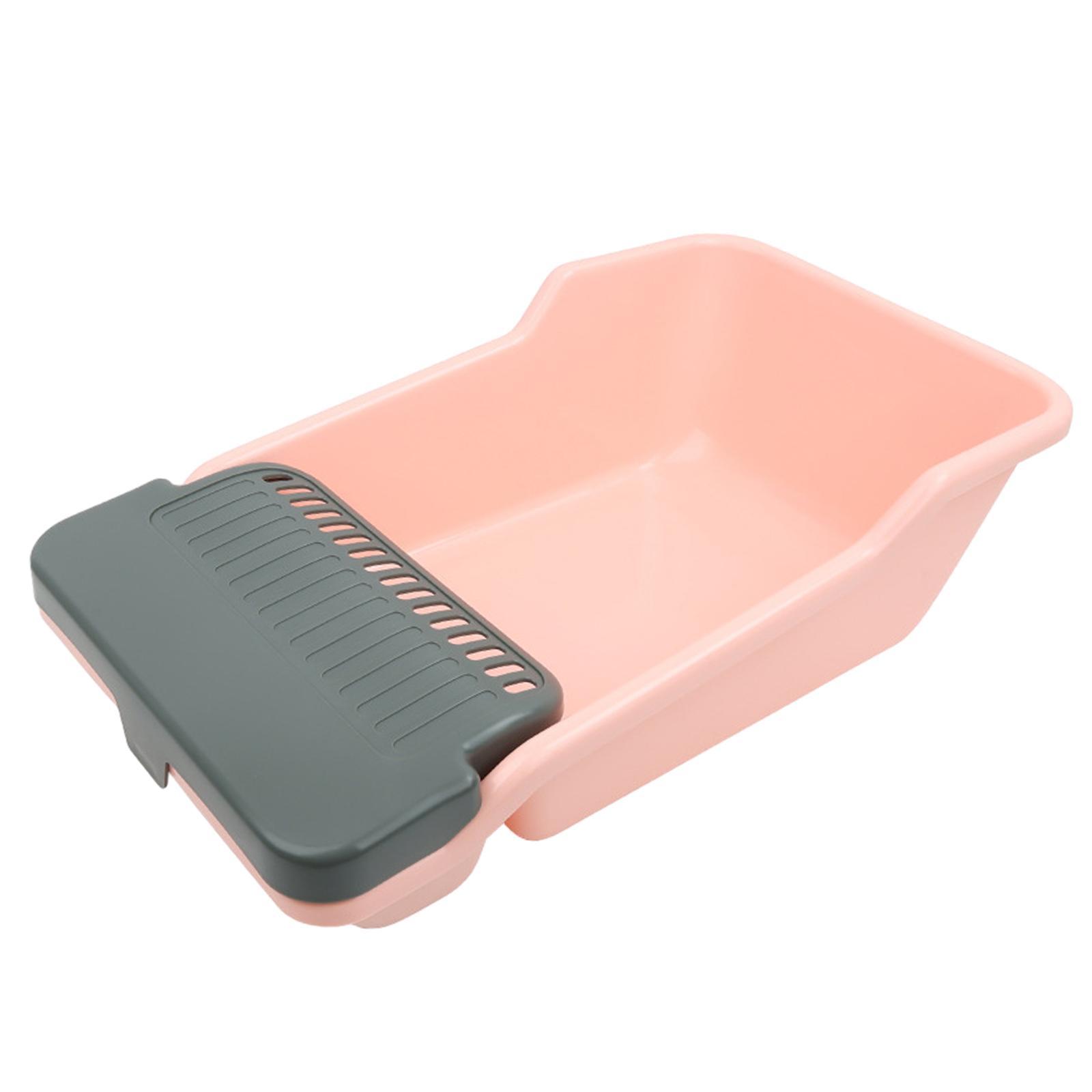 Cat Litter Box Kitten Litter Pan Cat Litter Basin Cat Potty Toilet Large Capacity Heighten Large Space Bedpan for Small Pets Pet Litter Tray