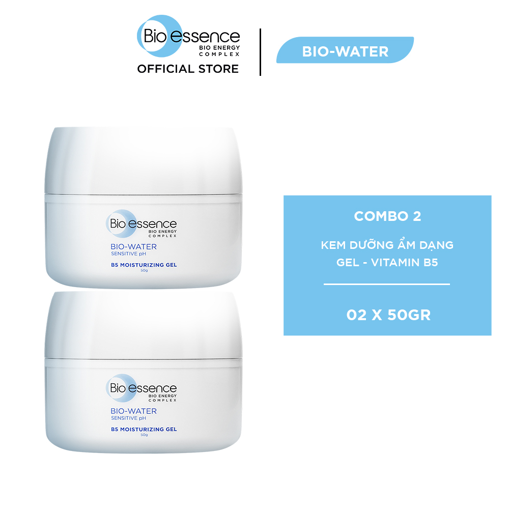 Combo 2 Kem dưỡng ẩm dạng gel Bio-Essence Bio-Water Vitamin B5 Moisturizing cream gel 50g