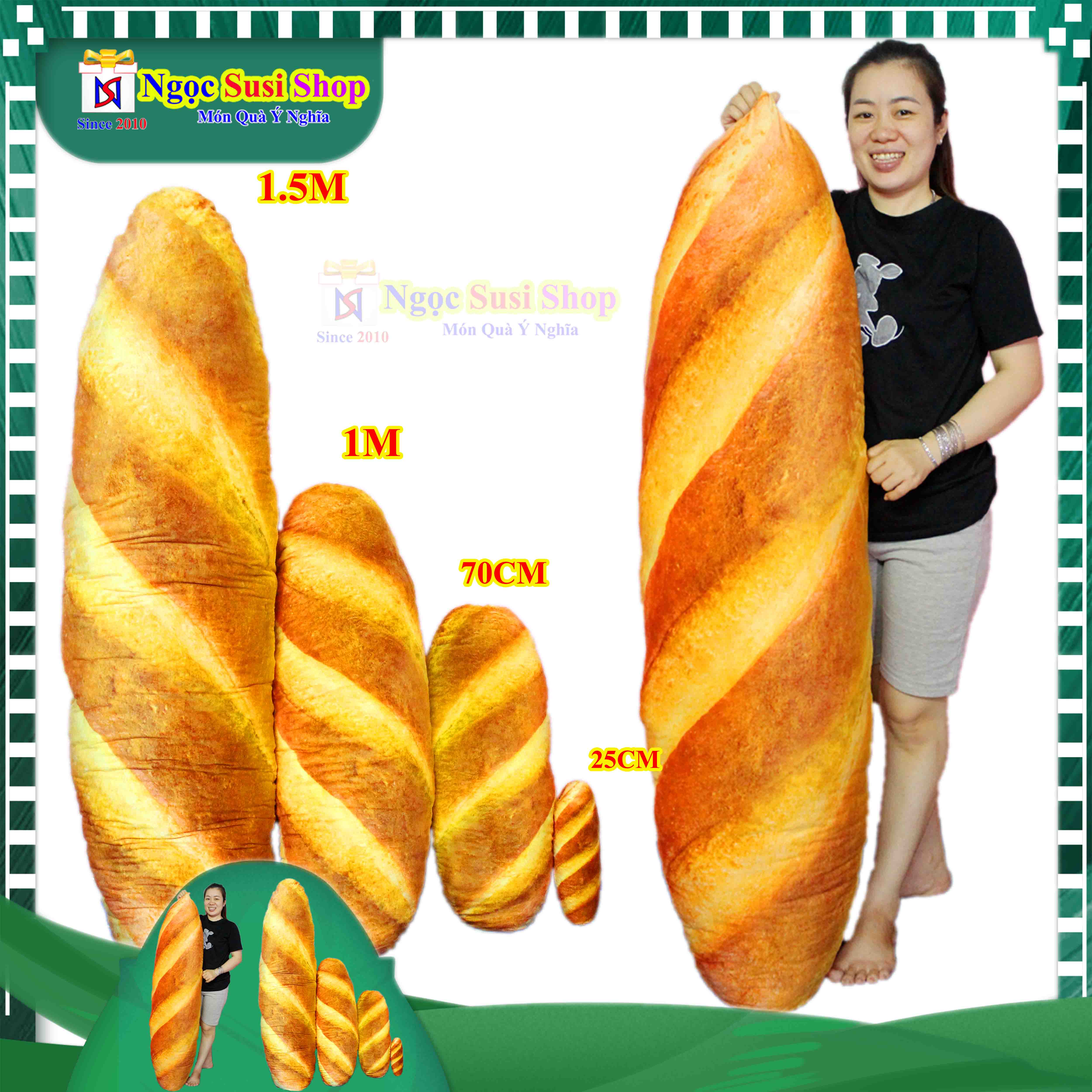 GỐI ÔM BÁNH MÌ 3D NHỒI BÔNG SIÊU TO KHỔNG LỒ SIÊU MỀM MỊN SIÊU ĐẸP