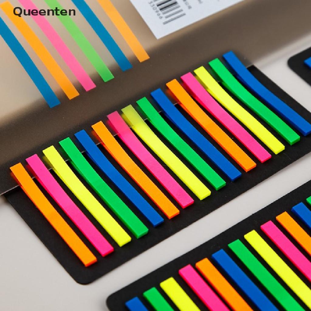 Queenten 160/300pcs Color Transparent Fluorescent Index Tabs Flags Sticky Note Stationery QT