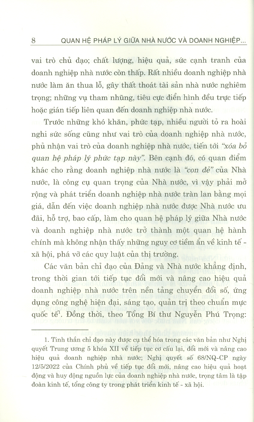 Quan Hệ Pháp Lý Giữa Nhà Nước Và Doanh Nghiệp Nhà Nước Trong Nền Kinh Tế Thị Trường Định Hướng Xã Hội Chủ Nghĩa (Sách Chuyên Khảo)