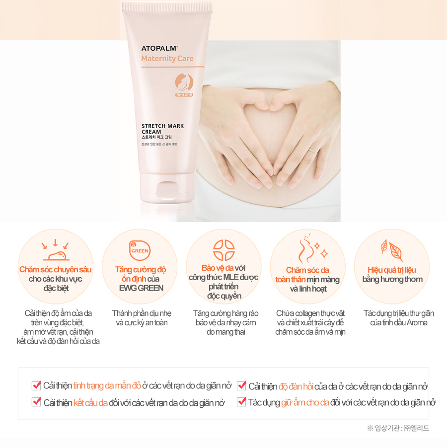 Kem chống rạn da cho mẹ bầu Atopalm Maternity Care Stretch Mark Cream