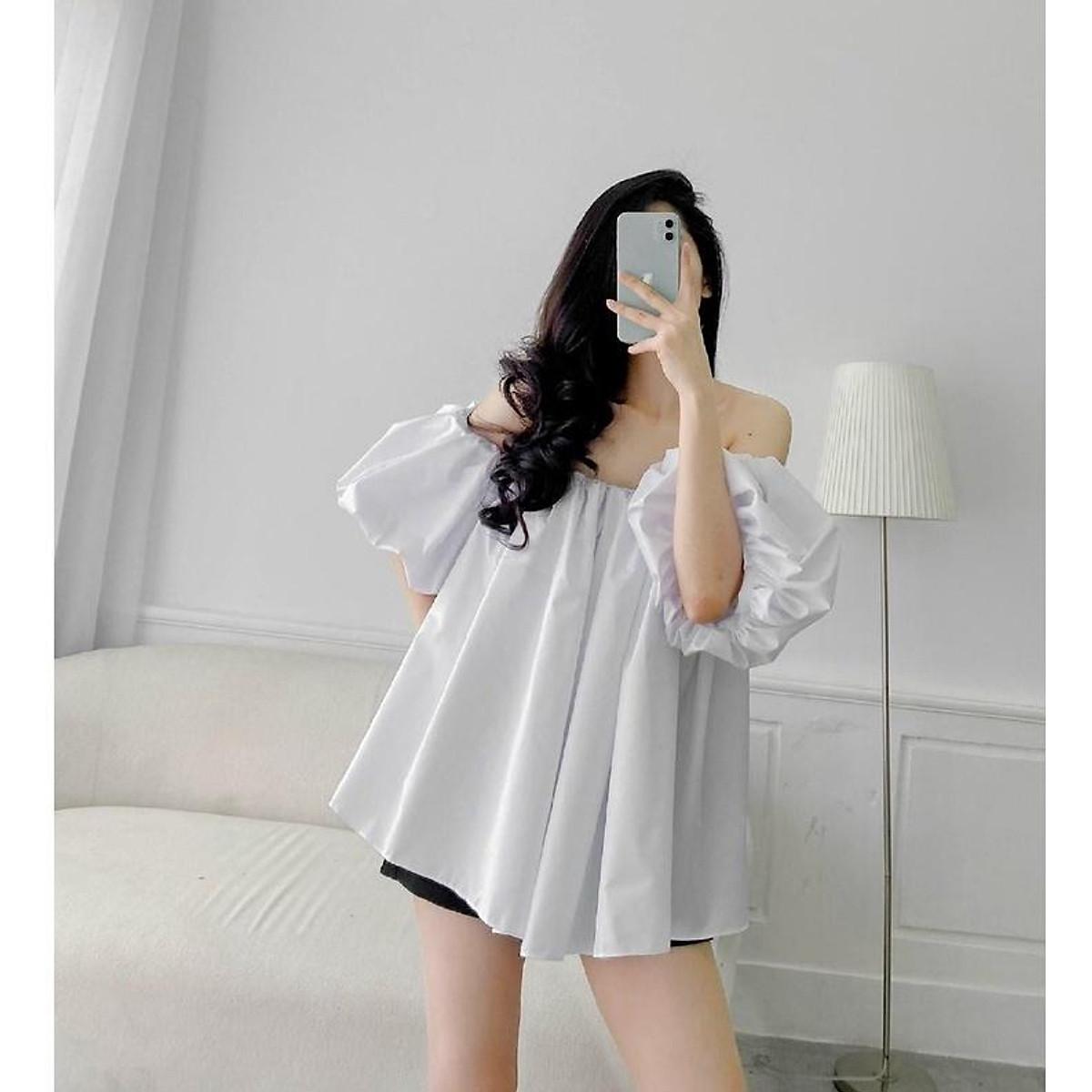 Áo trễ vai, áo hở vai nữ đẹp bèo tay phồng rộng dễ thương, mặc đi chơi, siêu hot trend, aloha