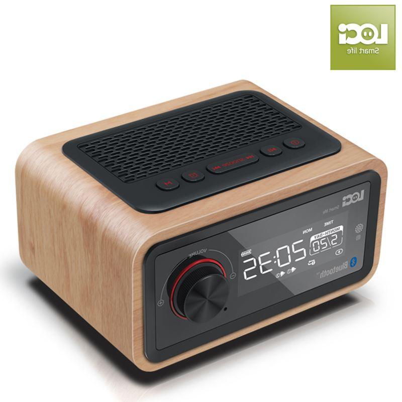 ĐÀI FM BÁO THỨC , BLUETOOTH ,USB , TF card , VỎ GỖ LOCI H90 NEW MODEL hàng nhập khẩu