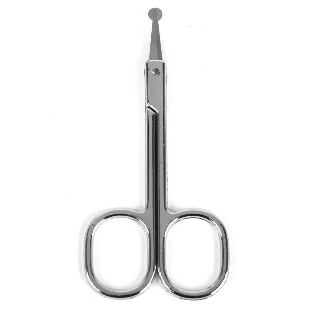 Mini Straight Mustache Nose Hair Remover Scissor Trimmer Safety Round Tip
