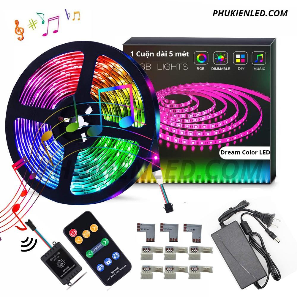 COMBO Led dây dán Full Color nháy theo nhạc có remote điều khiển từ xa - Chế độ nháy theo nhạc hoặc chạy hiệu ứng riêng