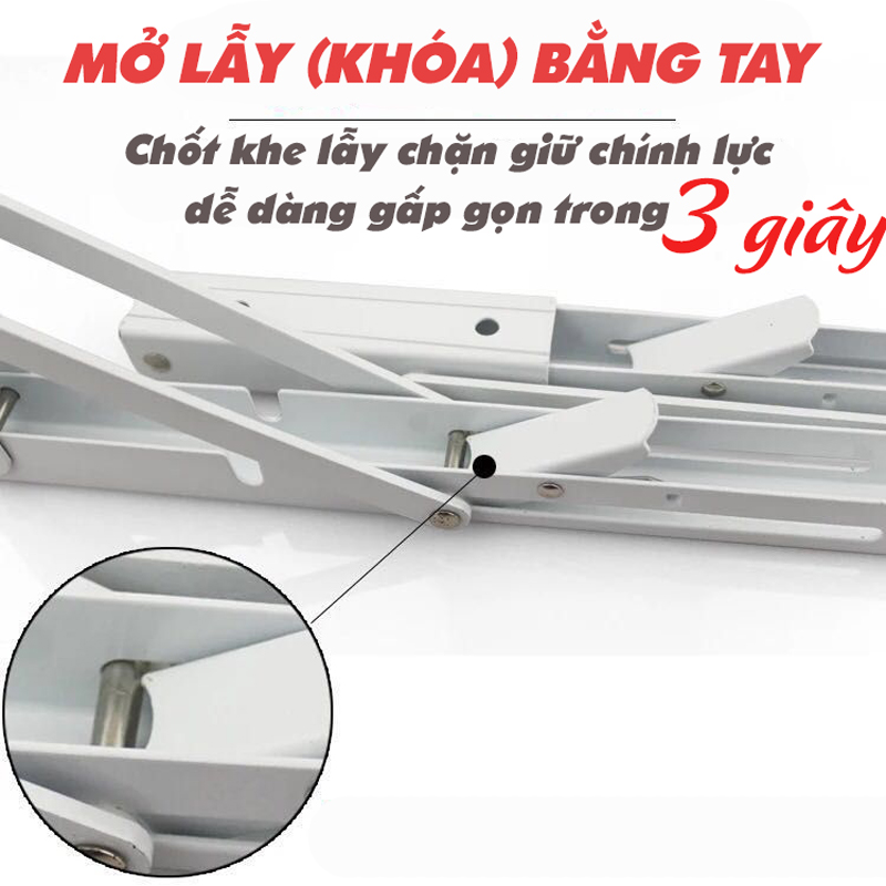 Bộ giá đỡ Ke bàn gấp treo tường thông minh thép không gỉ Mai Lee - Hàng chính hãng