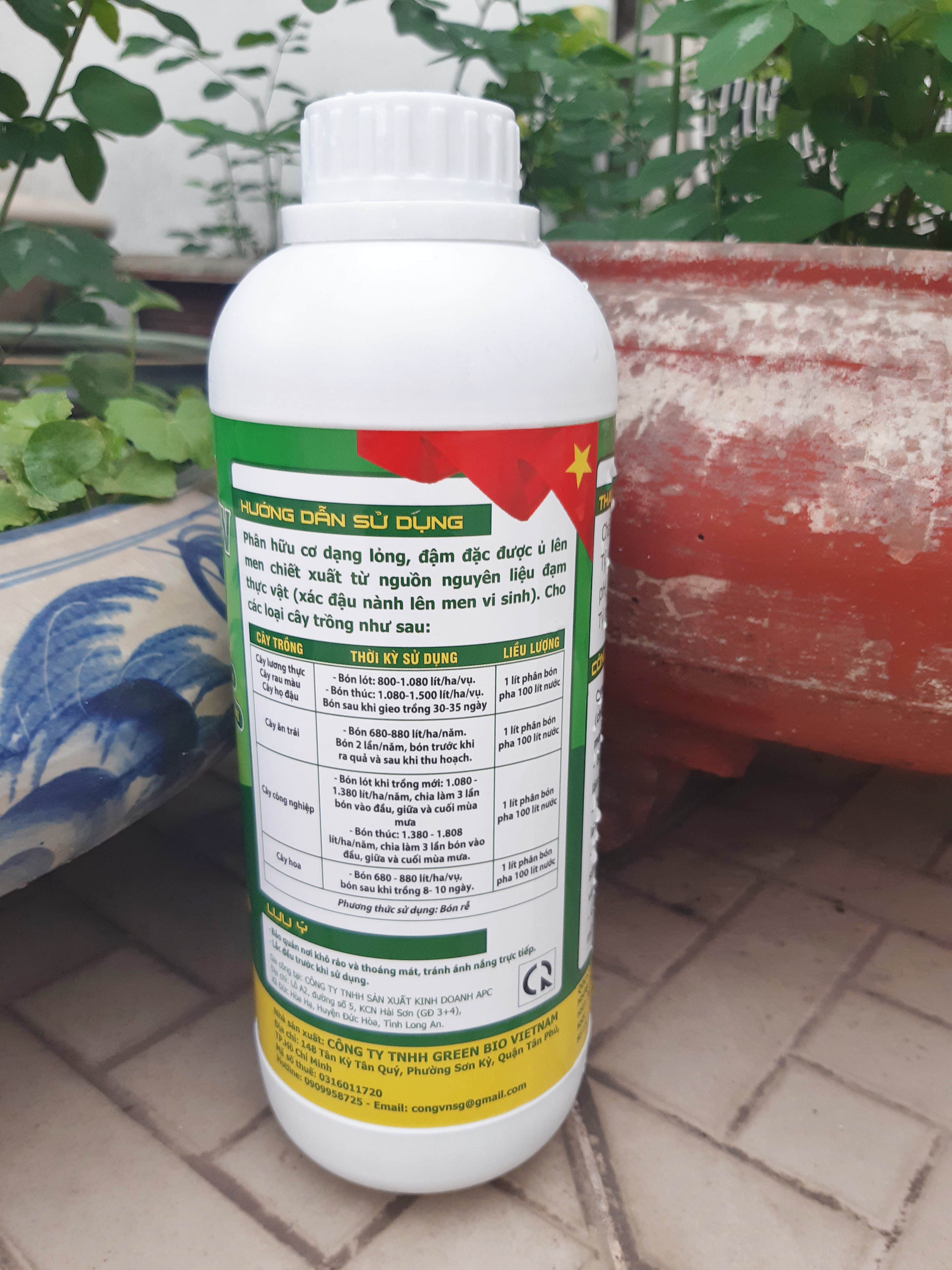 1L Phân Hữu Cơ Vi Sinh pha ra 300L Bón Rau, Hoa Cảnh & Cây Ăn Trái
