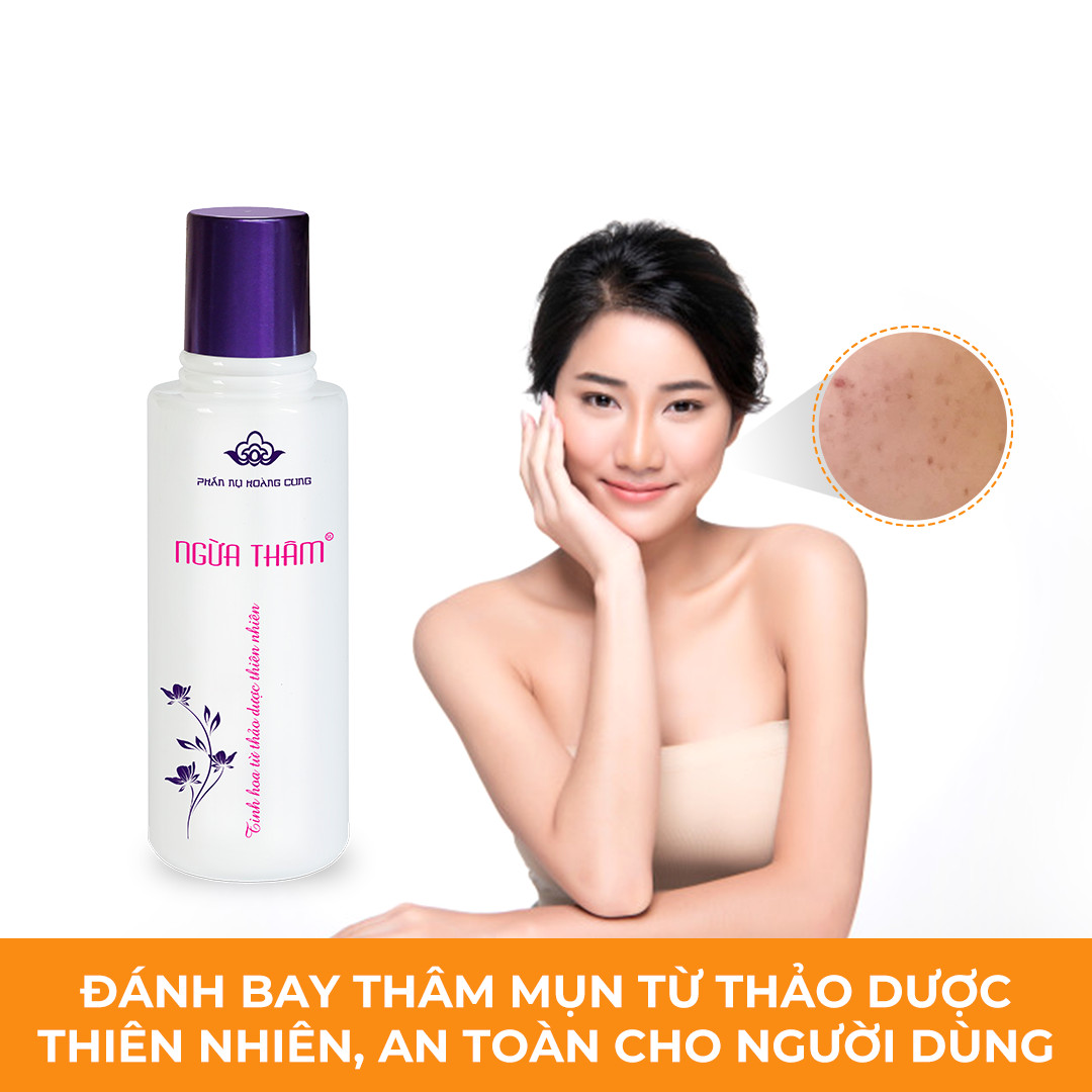 Nước Trắng Ngừa Thâm với thành phần từ thảo dược thiên nhiên sẽ thấm sâu vào da, giúp phục hồi tái tạo làn da hư tổn do mụn để lại l Phấn Nụ Hoàng Cung