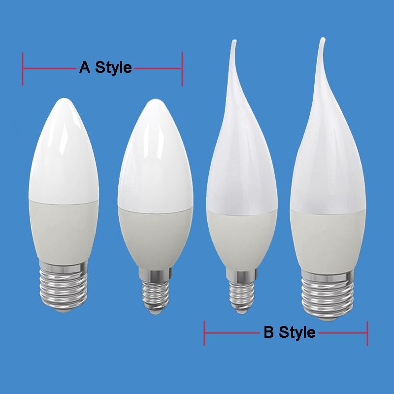 Bóng đèn led E14 E27 220v 3w 5w 7w hình nến độ sáng cao tiện lợi