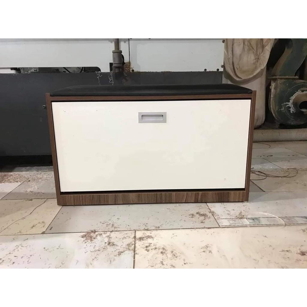 Kệ tủ giày thông minh cánh lật 1 tầng kết hợp ghế ngồi, dài 80cm