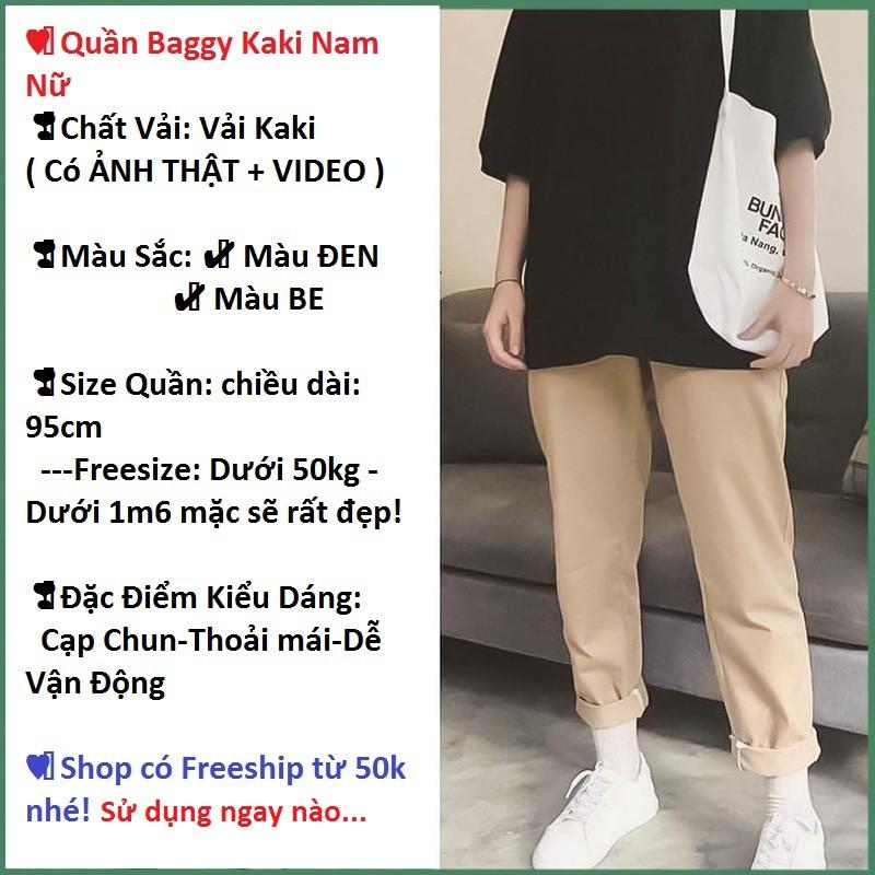 Quần học sinh baggy kaki nam nữ , quần vải kaki unisex freesize dưới 1m55 chất vải dày dặn thoải mái