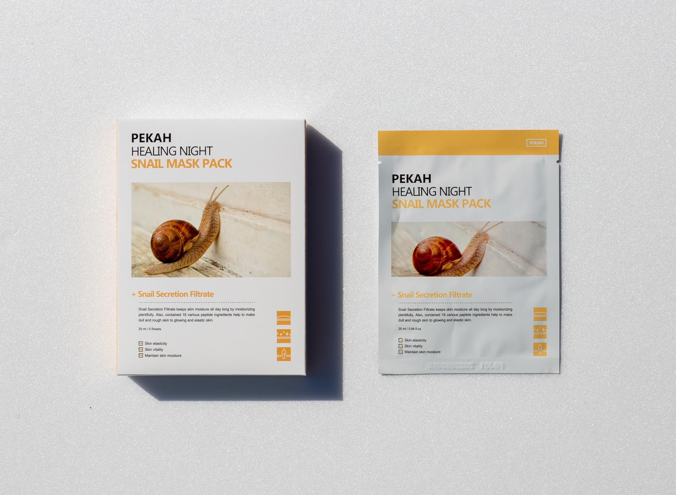 Mặt Nạ Cấp Ẩm Giúp Phục Hồi Và Tái Tạo Da PEKAH HEALING NIGHT SNAIL MASK PACK 25ml