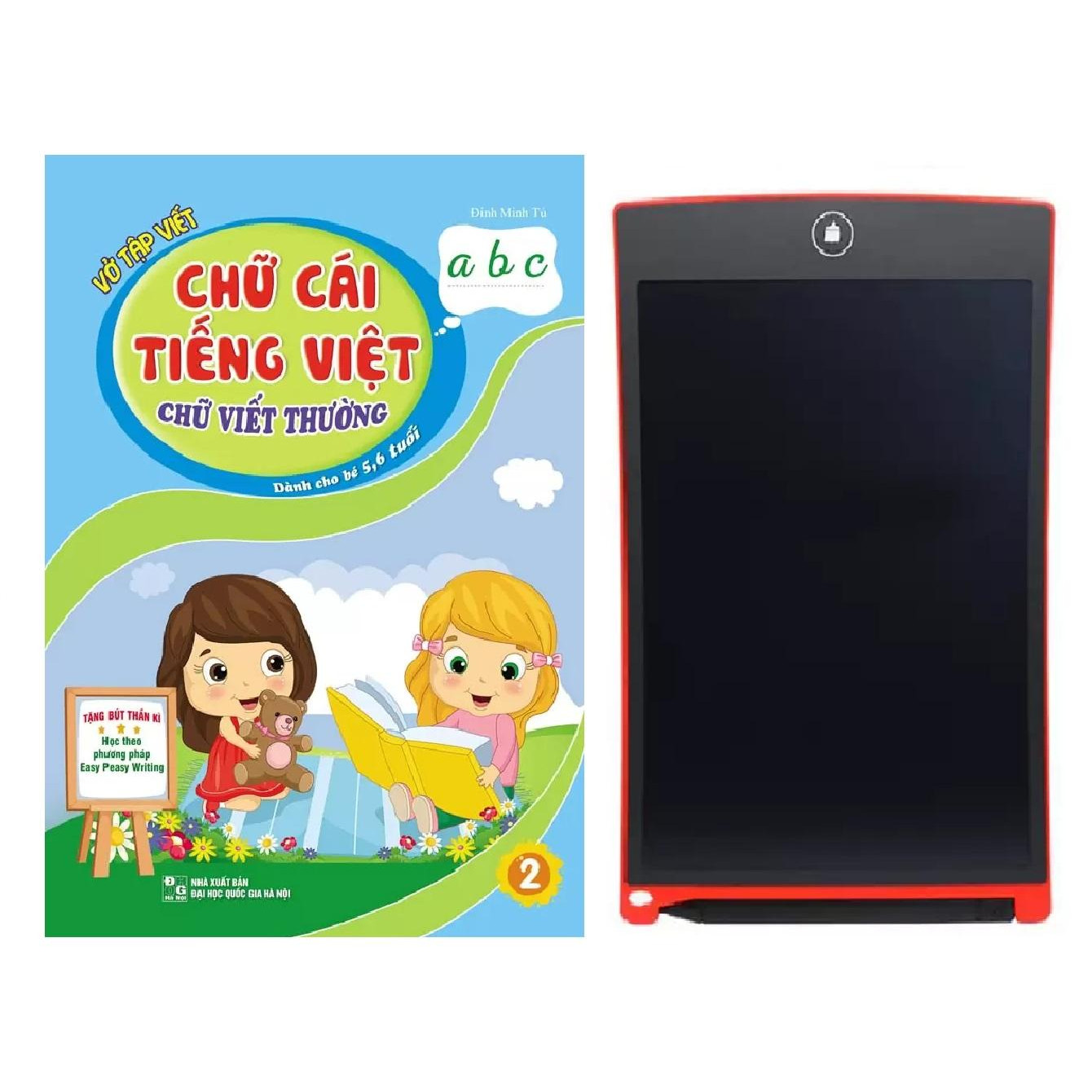 Vở Tập Viết Chữ Cái Tiếng Việt - Chữ Viết Thường - Dành Cho Bé Chuẩn Bị Vào Lớp 1  - Tặng Bảng Vẽ Thông Minh Tự Xóa Cho Bé 8.5 in