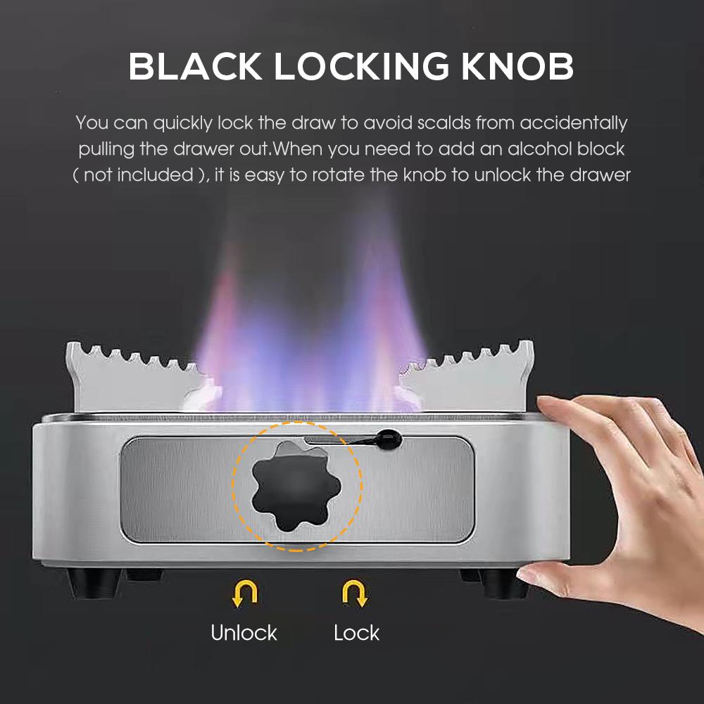 Bếp Cồn Nấu Ăn Bằng Thép Không Gỉ Và Hợp Kim Nhôm Chống Gió Tiện Dụng Phù Hợp Đi Cắm Trại