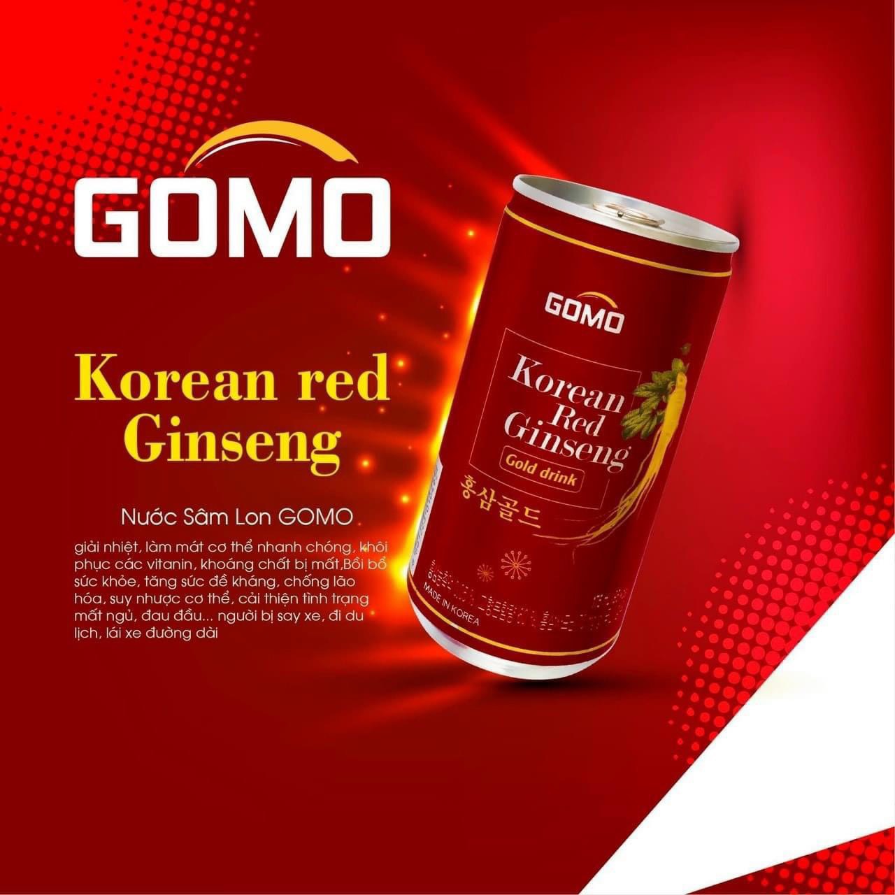 Nước tăng lực hồng sâm Gomo 175ml x 30 lon