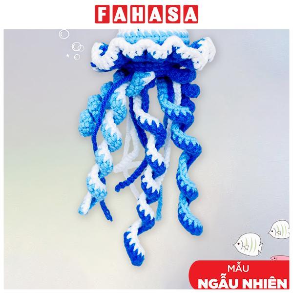 Móc Khoá Len Hình Sứa - Màu Xanh Dương (Sắc Độ Màu Giao Ngẫu)