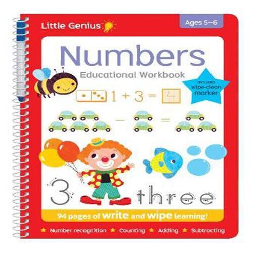 Little Genius Write And Wipe Bind Up - Numbers