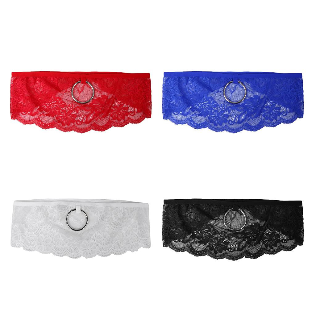 Men's T-Back Underwear Low-rise Man Bikini G-String Thong Briefs Wrap White