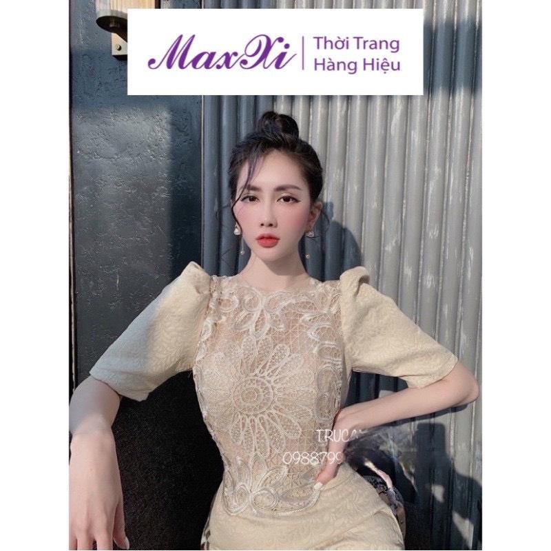 Đầm ôm body đầm nữ phối ren tay ngắn
