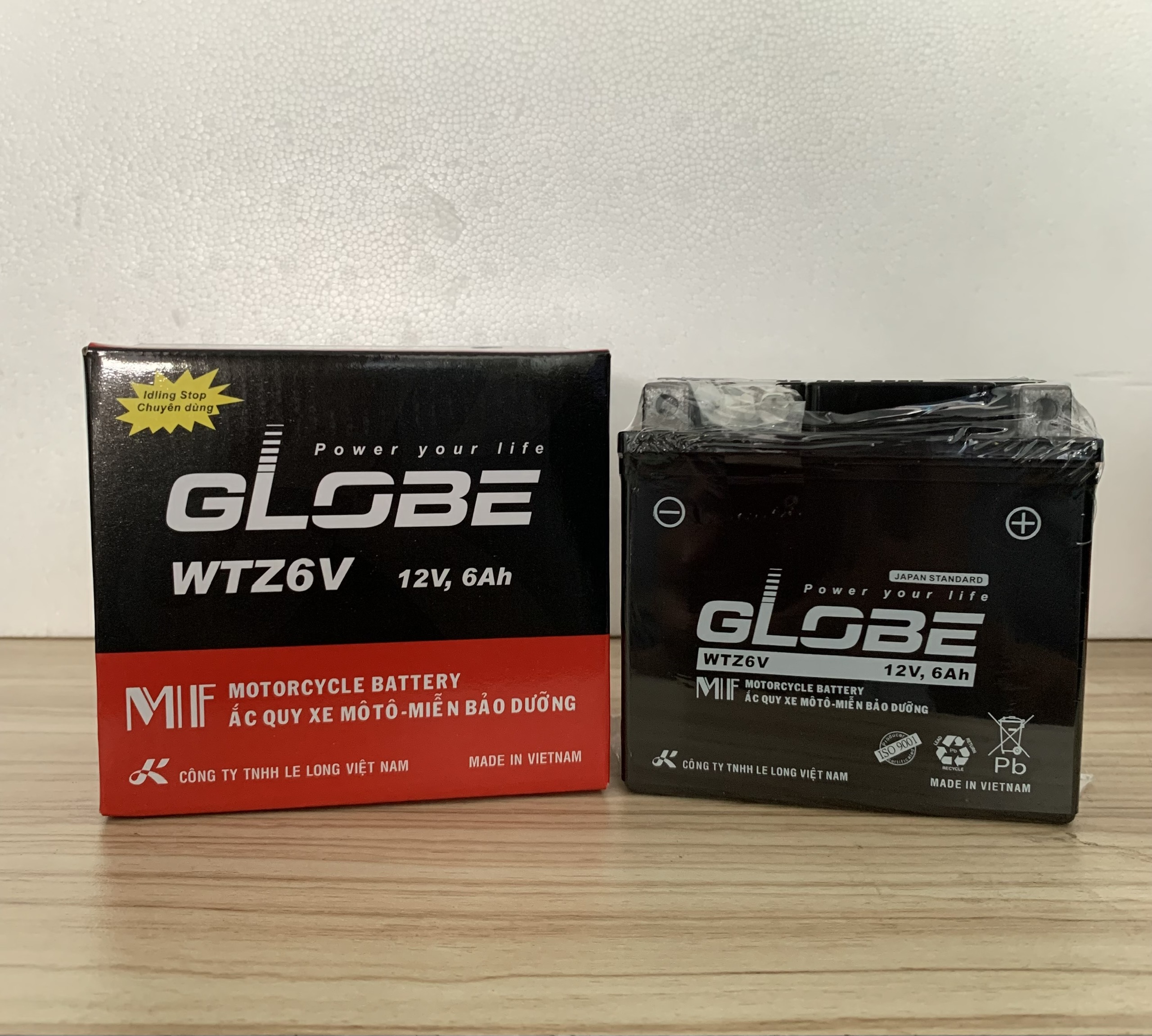 Ắc quy khô xe máy GLOBE WTZ6V 12V 6Ah Phù hợp cho AB 125, PCX, SH Mode, Vario,...