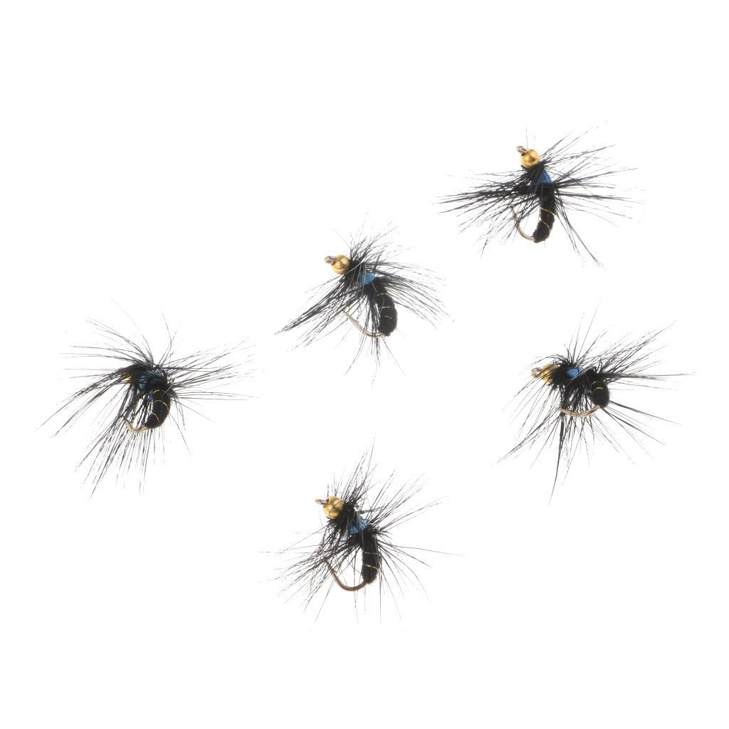 5pcs Artificial Minnow Dry Fly Fishing Flies Simulation Insects Flies Barbed Hook