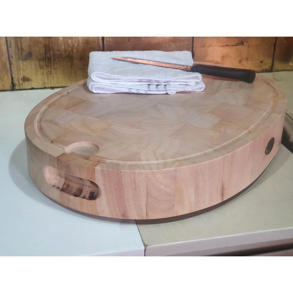 Thớt gỗ hình trái xoan | Oval chopping board OCB.21-MOQ