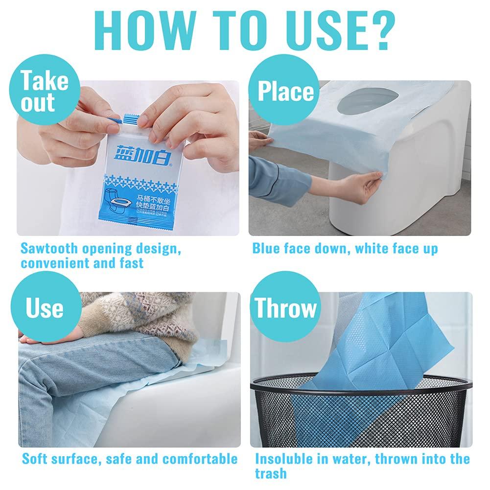 Bình vệ sinh bằng giấy dùng một lần, 30 chậu một chiều bao gồm không thấm nước kích thước túi, để cắm trại tắm công cộng nhà vệ sinh công cộng