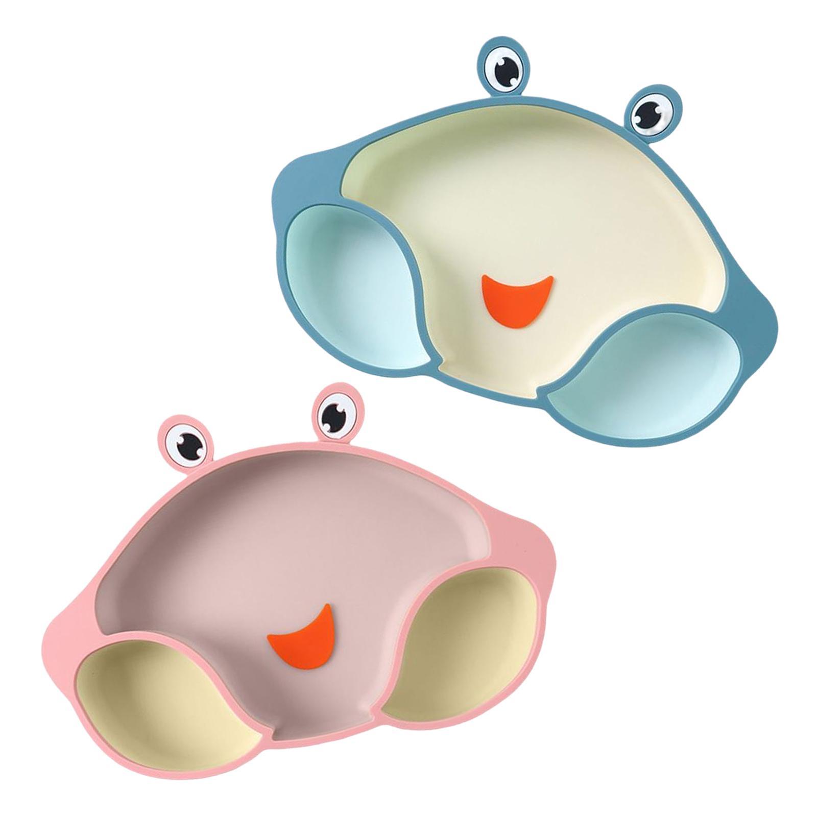 2x Silicone Suction Divided Plate Placemat Training Feeding Tableware