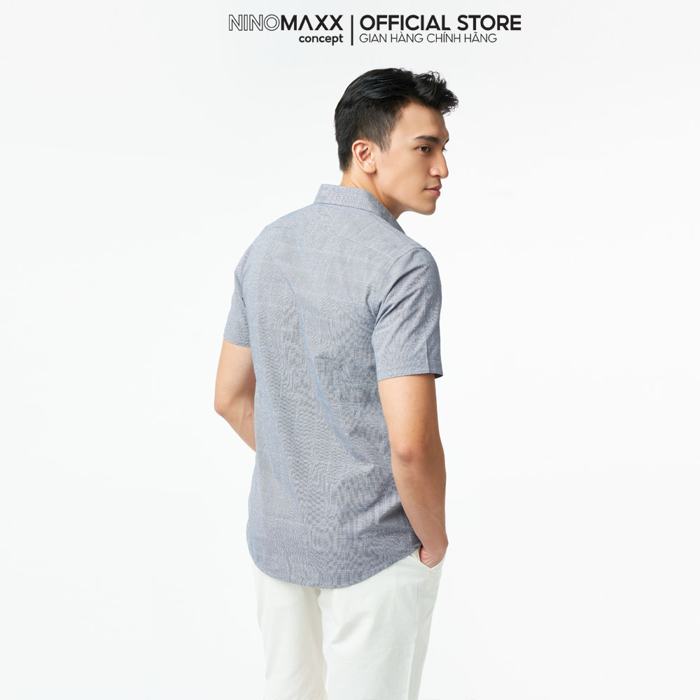 NIOMAXX Áo sơ mi caro Nam tay ngắn form Slim Fit 2101005