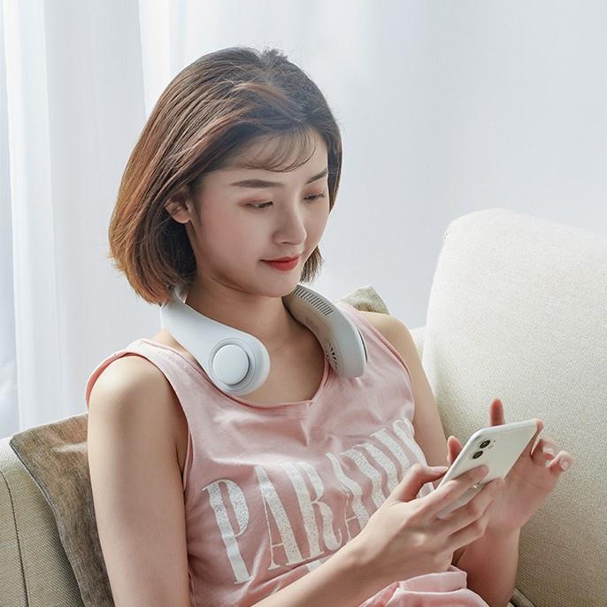 Quạt đeo cổ không cánh 3 chế độ siêu mát tiện dụng mẫu mới pin 8h - 12h loại xịn