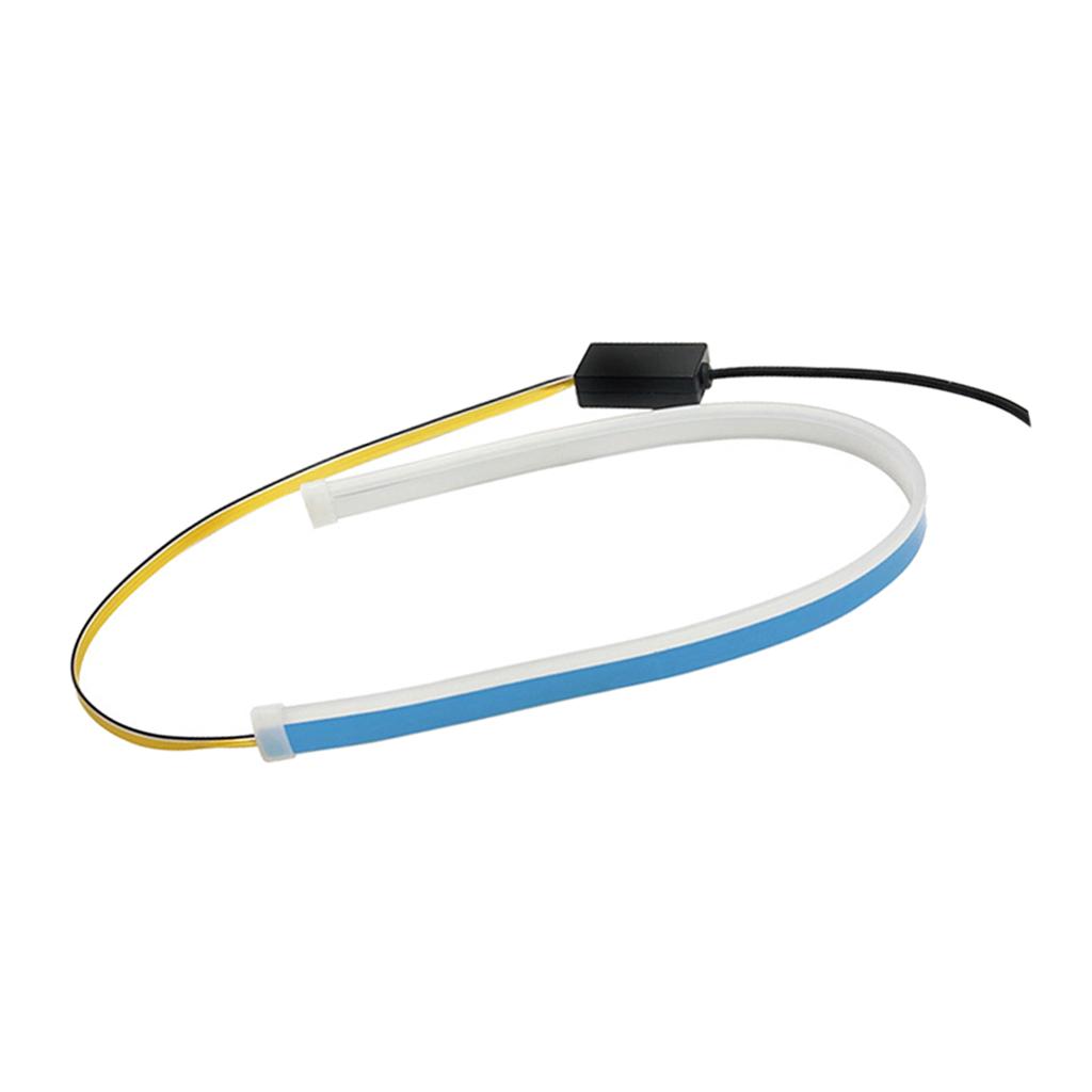 2 Pieces Car LED Flowing Strip Flasher Turn Signal Light Foglight DRL Light