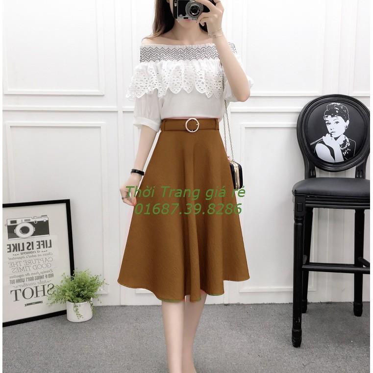 CHÂN VÁY XÒE KÈM BELT HOTTREND