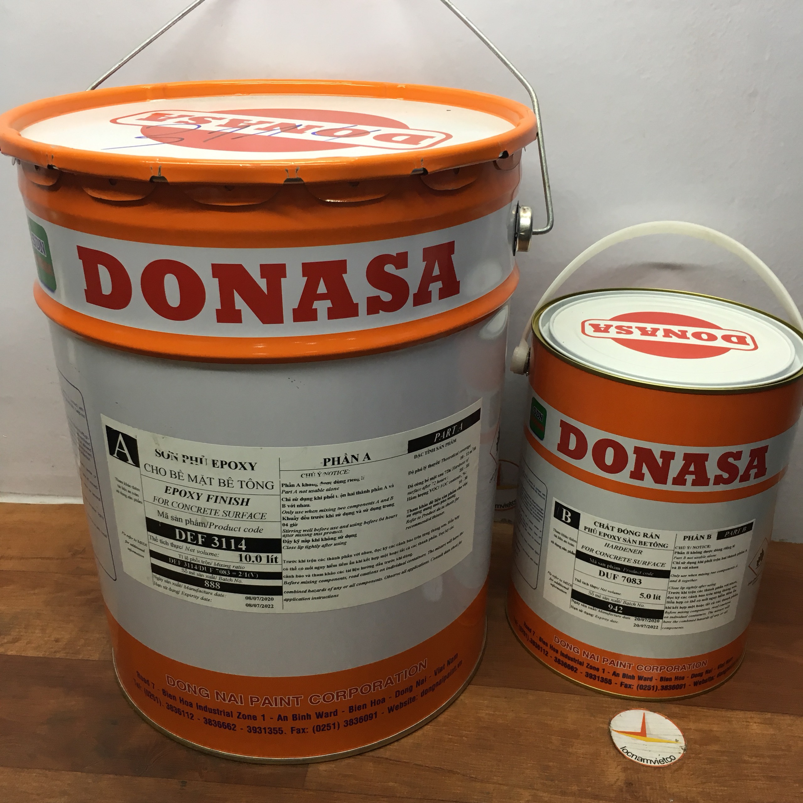 Sơn sàn bê tông Donasa /Floor coating Paint màu xám bạc DEF 3114 15L