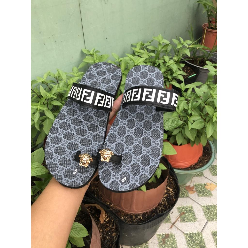 dép sỏ ngón nam và nữ sandal đồng nai đế xanh đen quai FF không hậu size từ 35 nữ đến 42