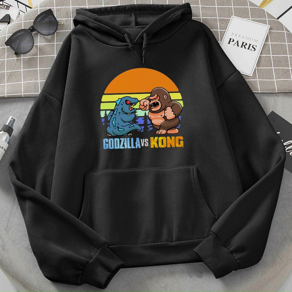 (38-70kg, liên hệ tư vấn size phù hợp) Áo hoodie chất nỉ bông mỏng H75-Godzilla vs Kong. Áo nỉ có nón. Áo nỉ nam, áo nỉ nữ. Áo khoác nỉ. Áo khoác nỉ tay dài. Áo khoác nỉ nón. HÀNG MAY TRỰC TIẾP TẠI VIỆT NAM. hongduyen2188