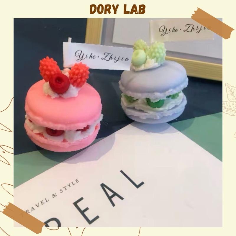 Nến Thơm Bánh Macaron Mix Topping Nhiều Màu Sắc Size Lớn 5cm - Dory Lab