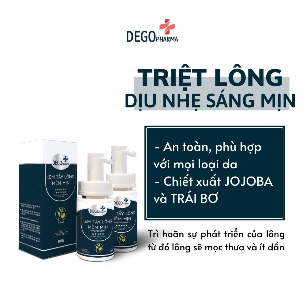 Combo 2 kem tẩy lông Dego Pharma - triệt lông tay, chân, nách, bikini tại nhà an toàn, không đau rát