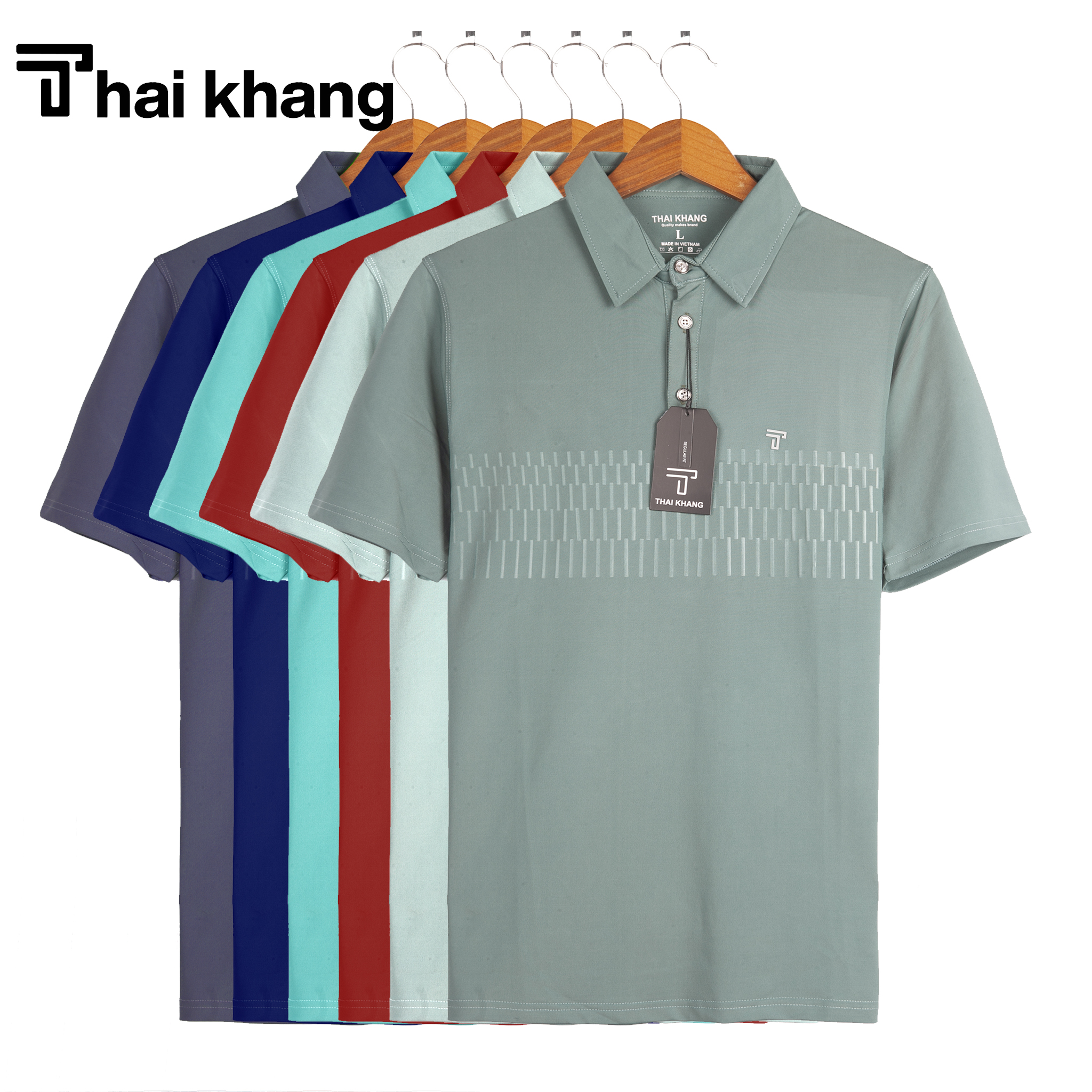 Áo thun polo nam THÁI KHANG vải thun lạnh mặc cực mát co dãn 4 chiều APOLO38