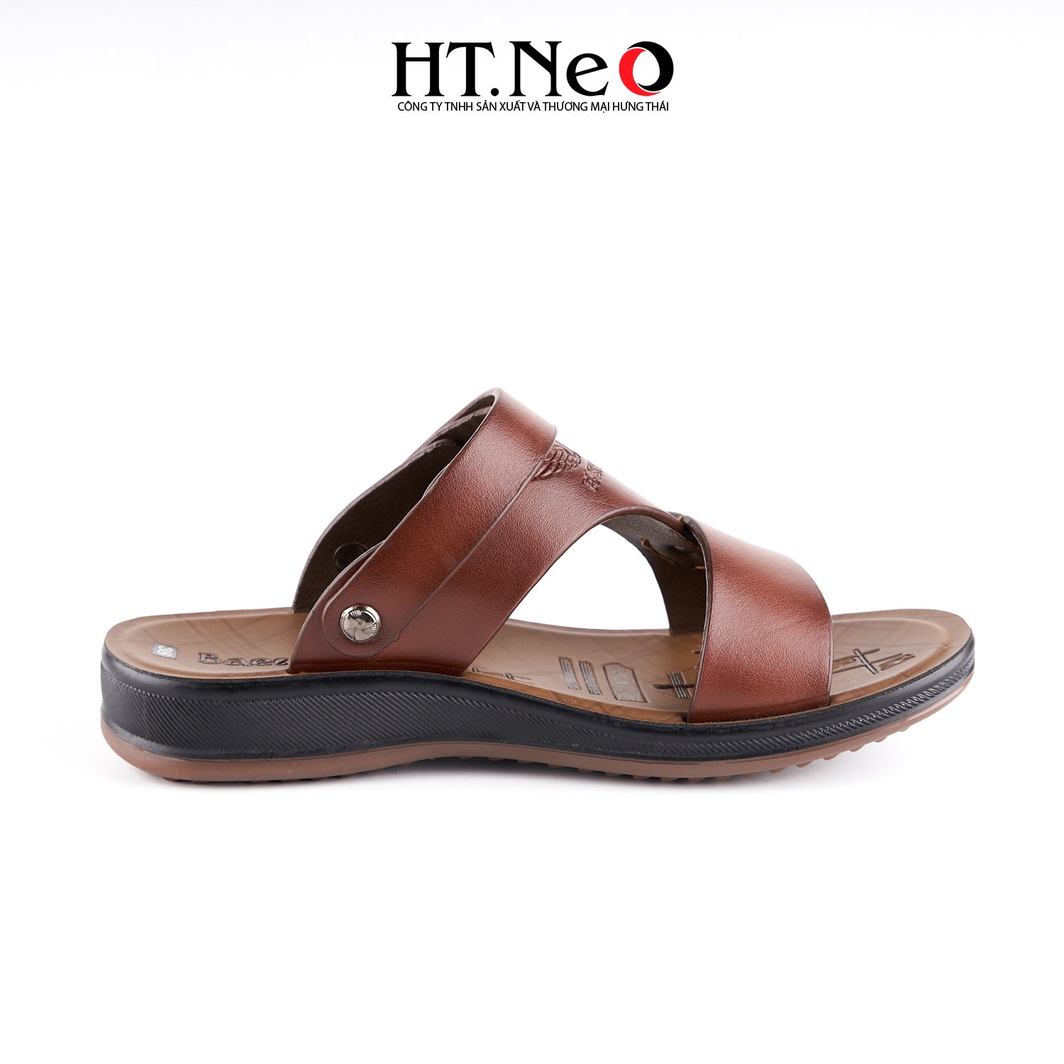 Sandal nam HT.NEO 100% da bò mềm mại, đế cao su nguyên khối, khâu may chân quai siêu chắc chắn SD156